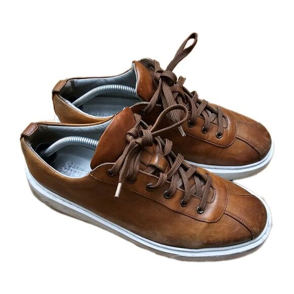 Grenson Tan Brown Leather Lace Up Trainers Men\'s Size US 10